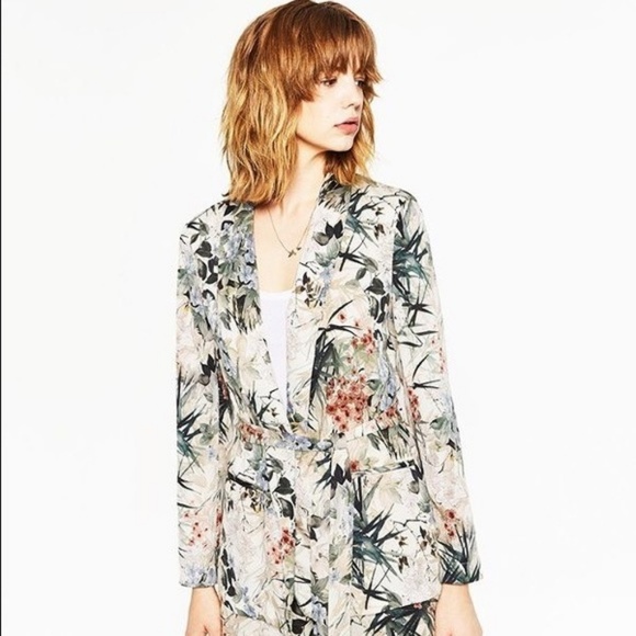 zara floral print jacket